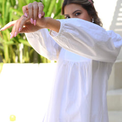 Vanilla White Poplin Dress