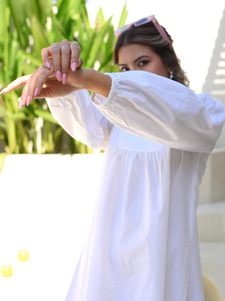 Vanilla White Poplin Dress