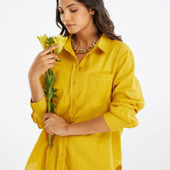 Yellow Cotton Slub Co-ord Set