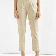 Beige Cotton Pant