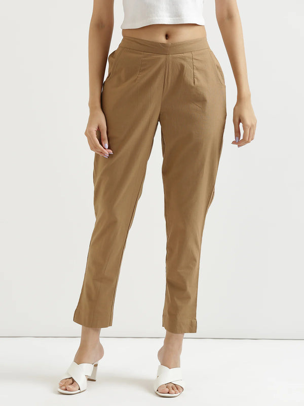 Coffee Brown Cotton Pant