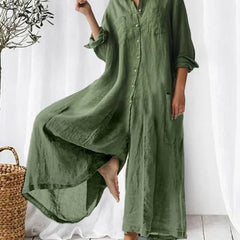 Chic Comfort Cotton-Linen Jumpsuit