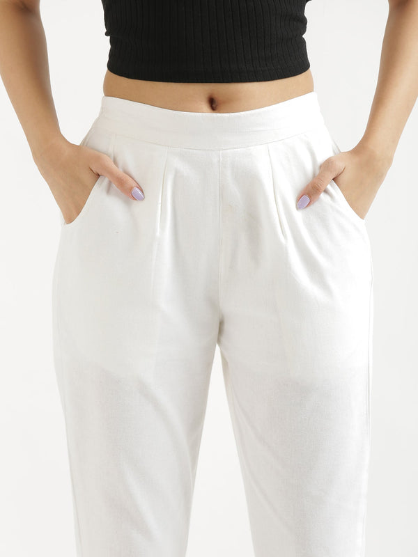Comfy White Cotton Pants