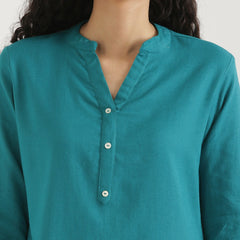 Teal Linen Short Delight