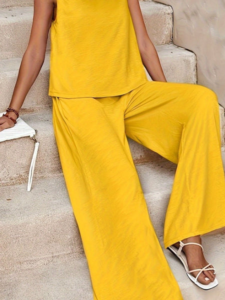 Two-piece Set Top & Wide Leg Loose Pants