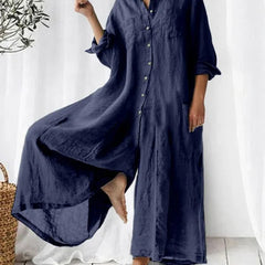 Chic Comfort Cotton-Linen Jumpsuit