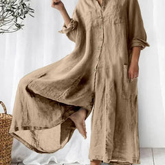 Chic Comfort Cotton-Linen Jumpsuit