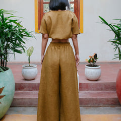 Chic Mustard Cowl Top