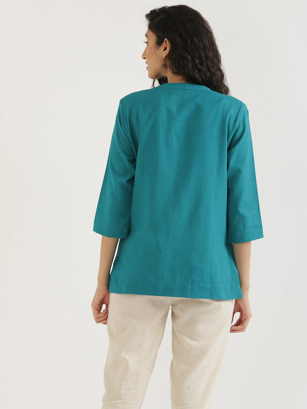 Teal Linen Short Delight