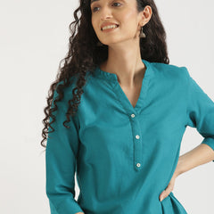 Teal Linen Short Delight