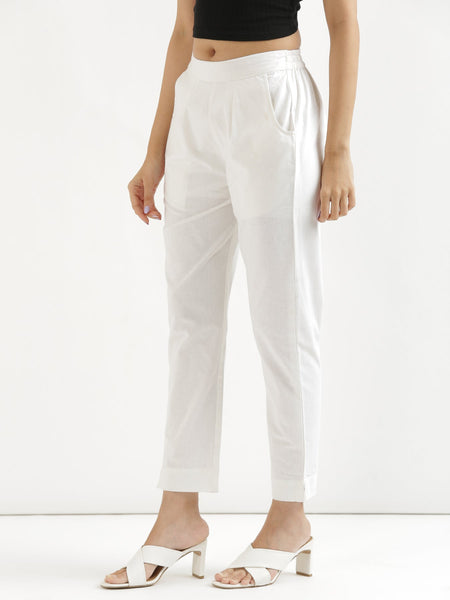 Comfy White Cotton Pants