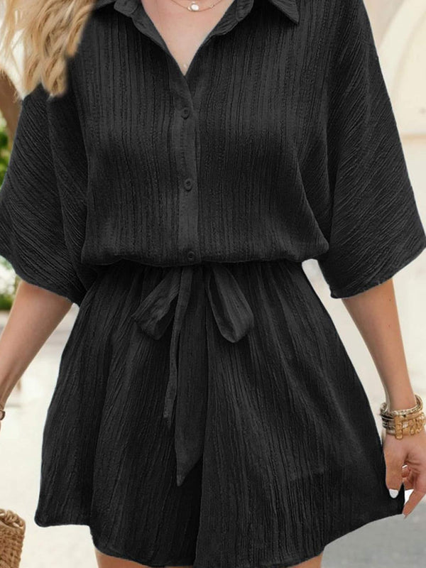 Chic Lace-Up Romper