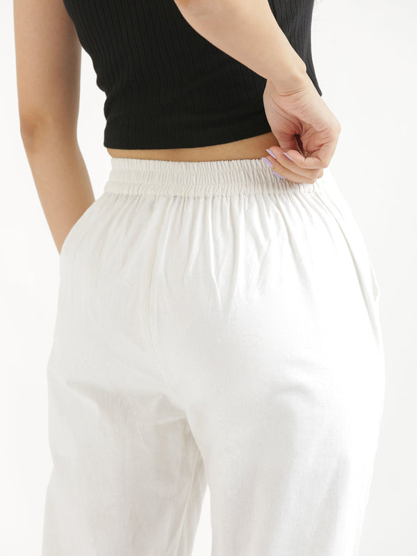 Comfy White Cotton Pants