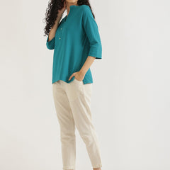 Teal Linen Short Delight