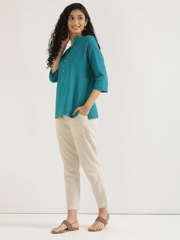 Teal Linen Short Delight