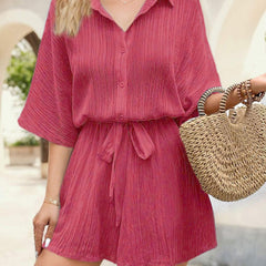 Chic Lace-Up Romper