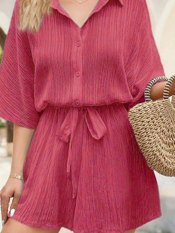 Chic Lace-Up Romper