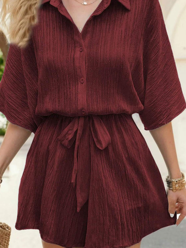 Chic Lace-Up Romper