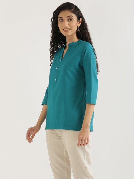 Teal Linen Short Delight