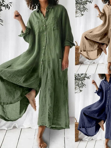 Chic Comfort Cotton-Linen Jumpsuit