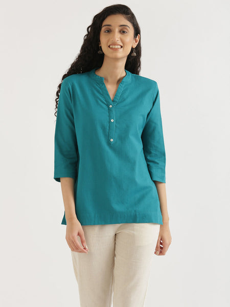 Teal Linen Short Delight