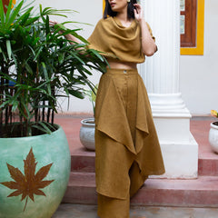 Chic Mustard Cowl Top