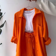 Sunset Haze – Two-Piece Cotton Ensemble