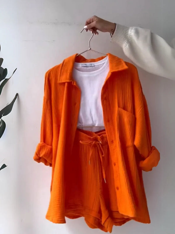 Sunset Haze – Two-Piece Cotton Ensemble