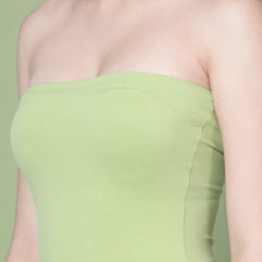 Olive Off-Shoulder Dress with Straight Neckline & Side Slit for Women